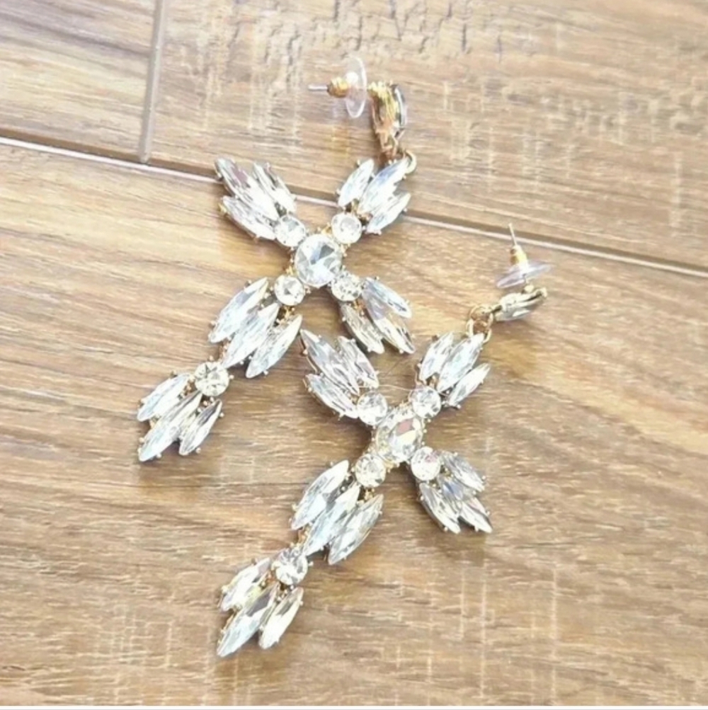 Cross Moroccan Bohemian Elegant Crystal Earrings